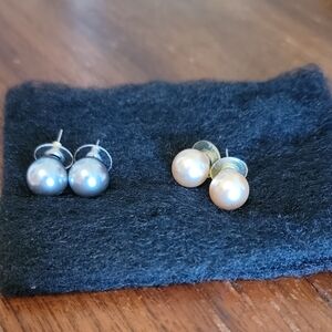 Elegant Pearl Stud Earrings Set